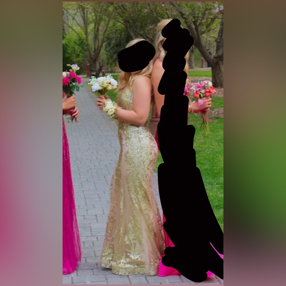 Gold prom dress